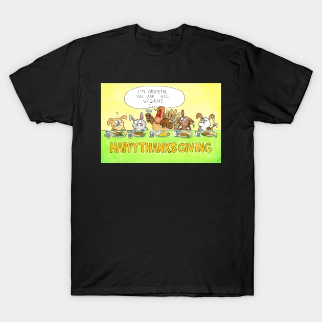 Happy Thanksgiving for Vegans T-Shirt by nicolejanes